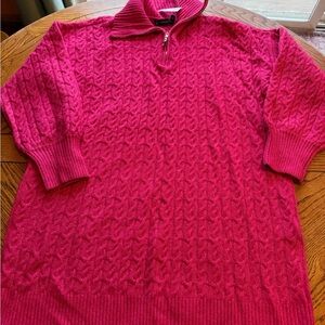 New York & Company Textured Pink Long Sleeve Dress